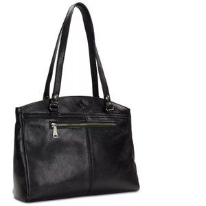 Patricia Nash "Poppy" Black Italian Leather Shoulder Bag